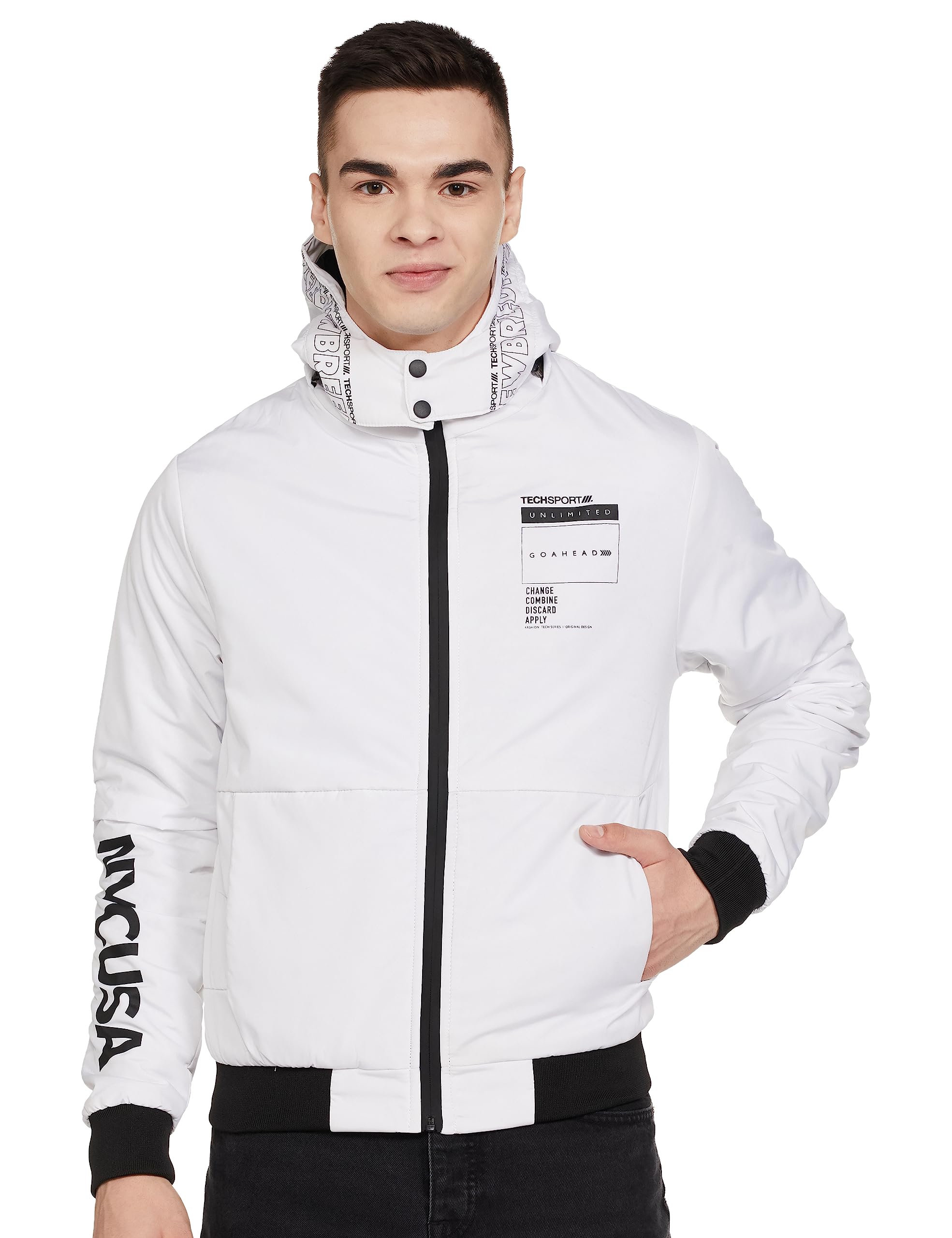 the indian garage co Men Polyester Standard Length Slim Fit Solid Bomber Jackets-picture-21