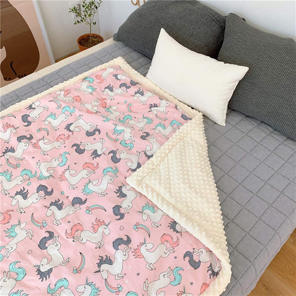 Engrosamiento del Bebé Recién Nacido para Consolar la Manta, TDAH Aplacar la Manta de la Cama Otoño e Invierno Kindergarten Comfort Sleepy Animals Design (Unicornio, 150x200 cm, 1,5 kg)