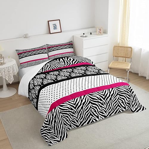 Miniatura 172 de Castle Fairy Juego de ropa de cama con estampado de cebra, tamaño matrimonial, juego de edredón de animales de África y vida silvestre, juego