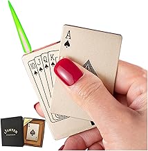 Butane Torch Lighter, Windproof Green Flame Lighter, Metal Card Portable Lighter, Refillable Butane Lighter with LED UV Currency Detection, Gifts for Men (Butane Not Included) (Color : Whites)