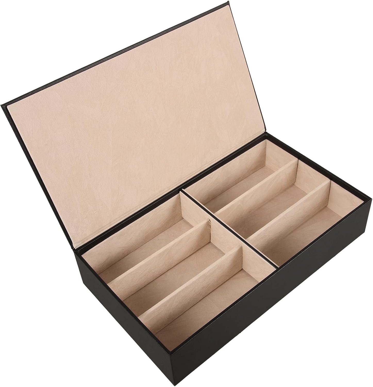 NOLITOY Multi-compartment Sunglasses Organizer Case with 6 Compartments, Eyeglasses Storage Display Holder for Travel and Home, Sturdy Flip-top Sunglass Organizer for Men and Women