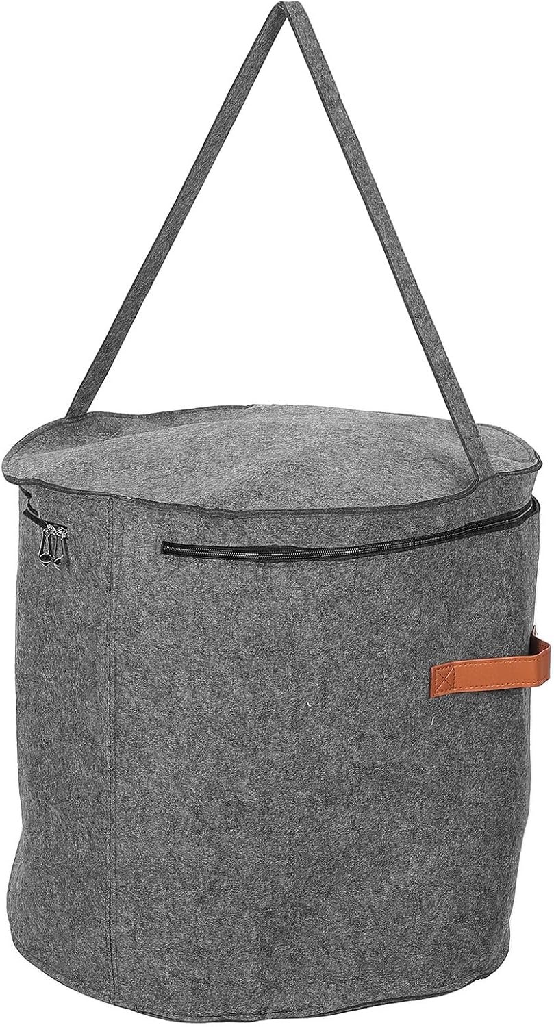 Large Neutral Color Hat Storage Box with Lid Portable round Hat Organizer Case for Travel and Closet Dustproof Container for Baseball Caps