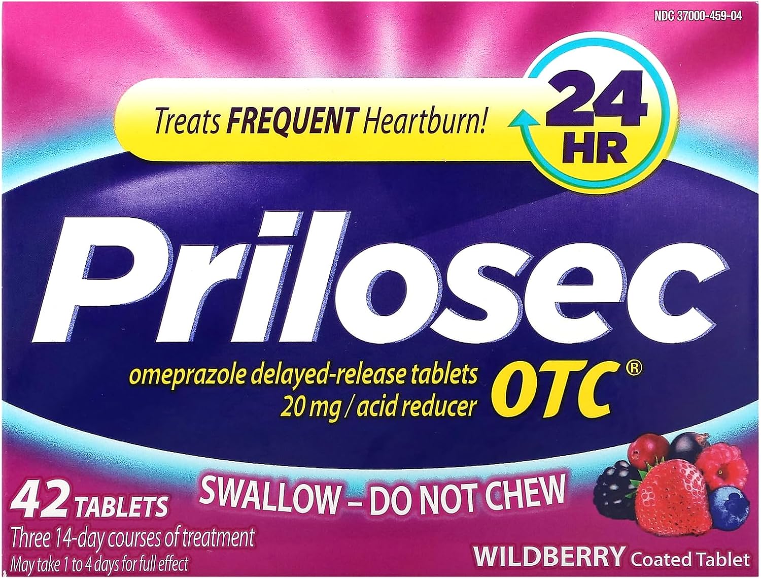 Prilosec OTC, Wildberry, 20 mg, 42 Tablets