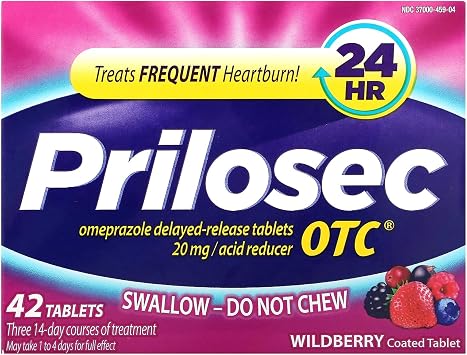 Prilosec OTC, Wildberry, 20 mg, 42 Tablets