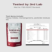 Vista 3 de ECO-TASTE Extracto de raíz de ginseng en polvo, panax coreano para batidos, café o bebidas, 10% ginsenósidos, 2.16 oz (60 porciones)