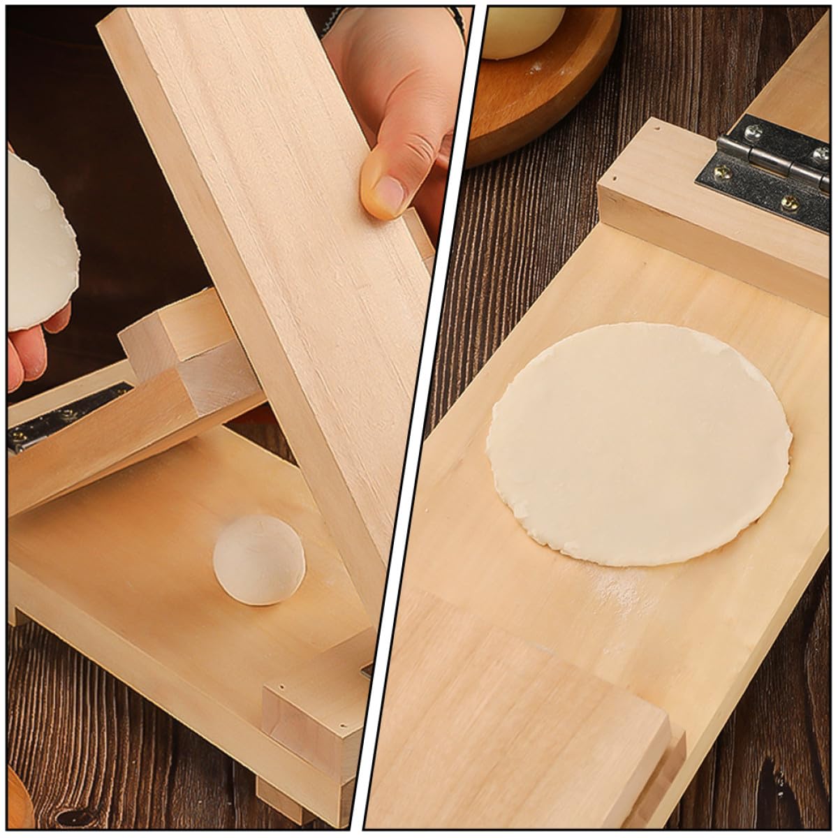 Cabilock Molde De Prensado De Prensa De Masa De Madera Para Hacer Albóndigas Herramienta Para Prensar Masa Máquina Para Hacer Dumplings Utensilio De Cocina Cocina