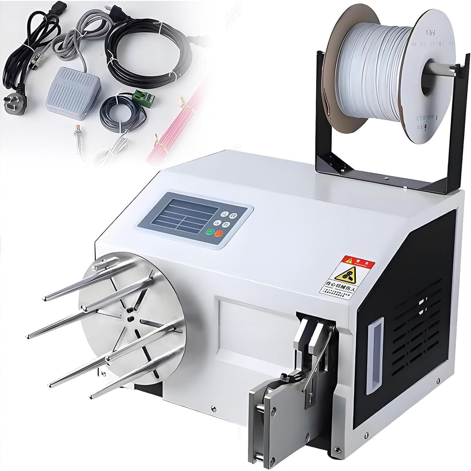 PioMue Automatic Wire Winding Tie Machine, Wire Harness Binding Machine, Digital Screen Cable Tying Machine Digital Settings,for Bundling and Bag Closure A