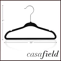 Vista 5 de Casafield 50 perchas de terciopelo para bebé, tamaño de 11 pulgadas para ropa de bebés y niños pequeños, color negro