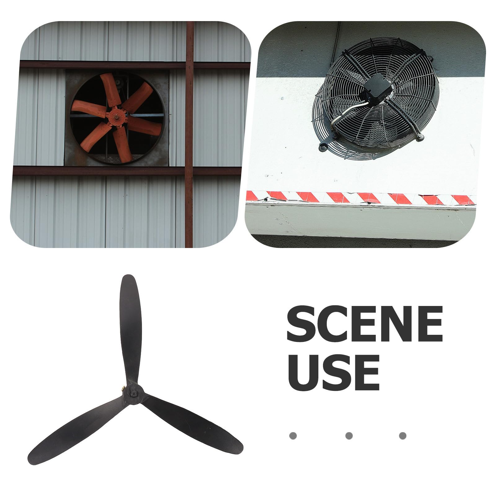 Pale a 3 Lame in Plastica Nera per Ventilatore Industriale, Compatibilità Generale e Materiale Resistente, Ideali per Esterno in Garage o Officina