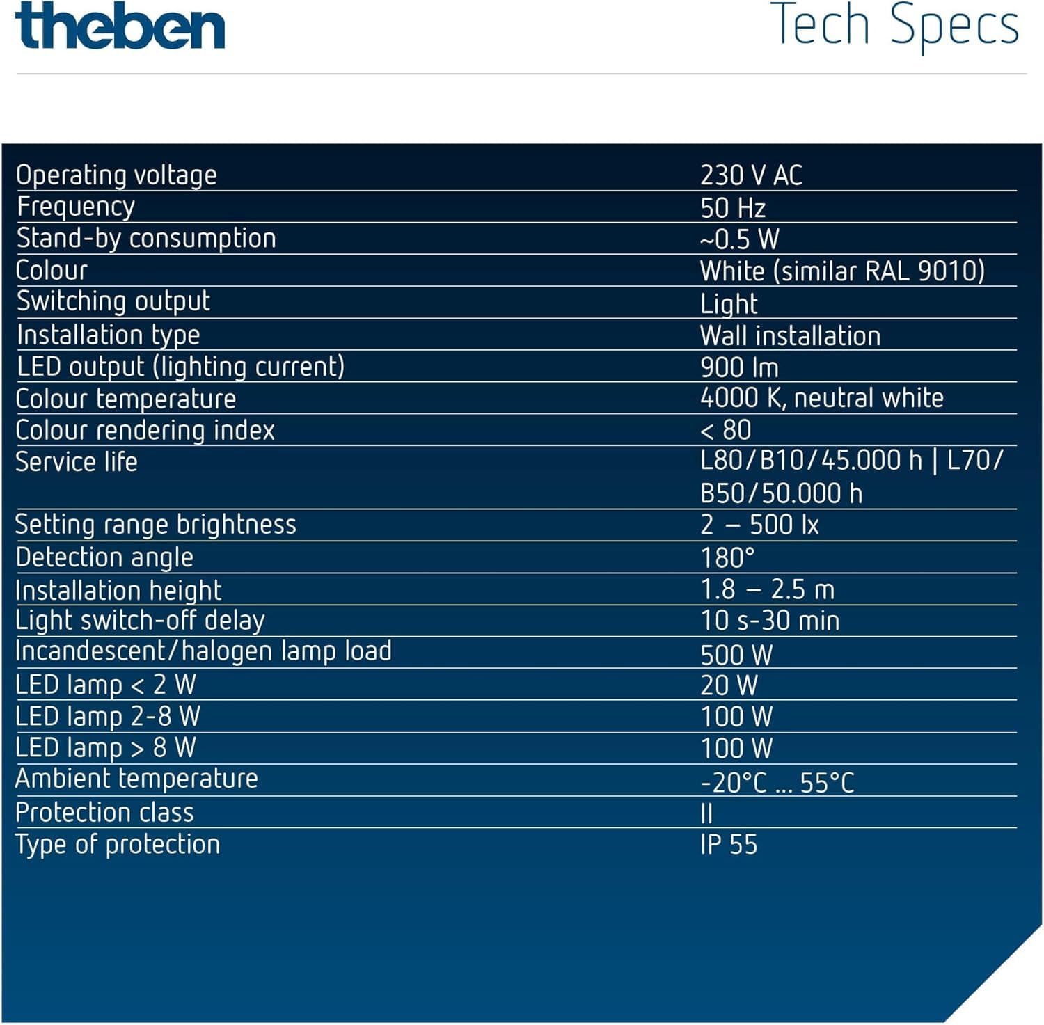 Theben 1020801 theLeda S8-100 BK LED-Strahler 8,5 W Bewegungsmelder schwarz | Wandmontage außen, 4000 K neutralweiß, 180° mit 10 m Reichweite, drehbar/schwenkbar, IP55, 900 lm, zusätzlicher Schaltausgang