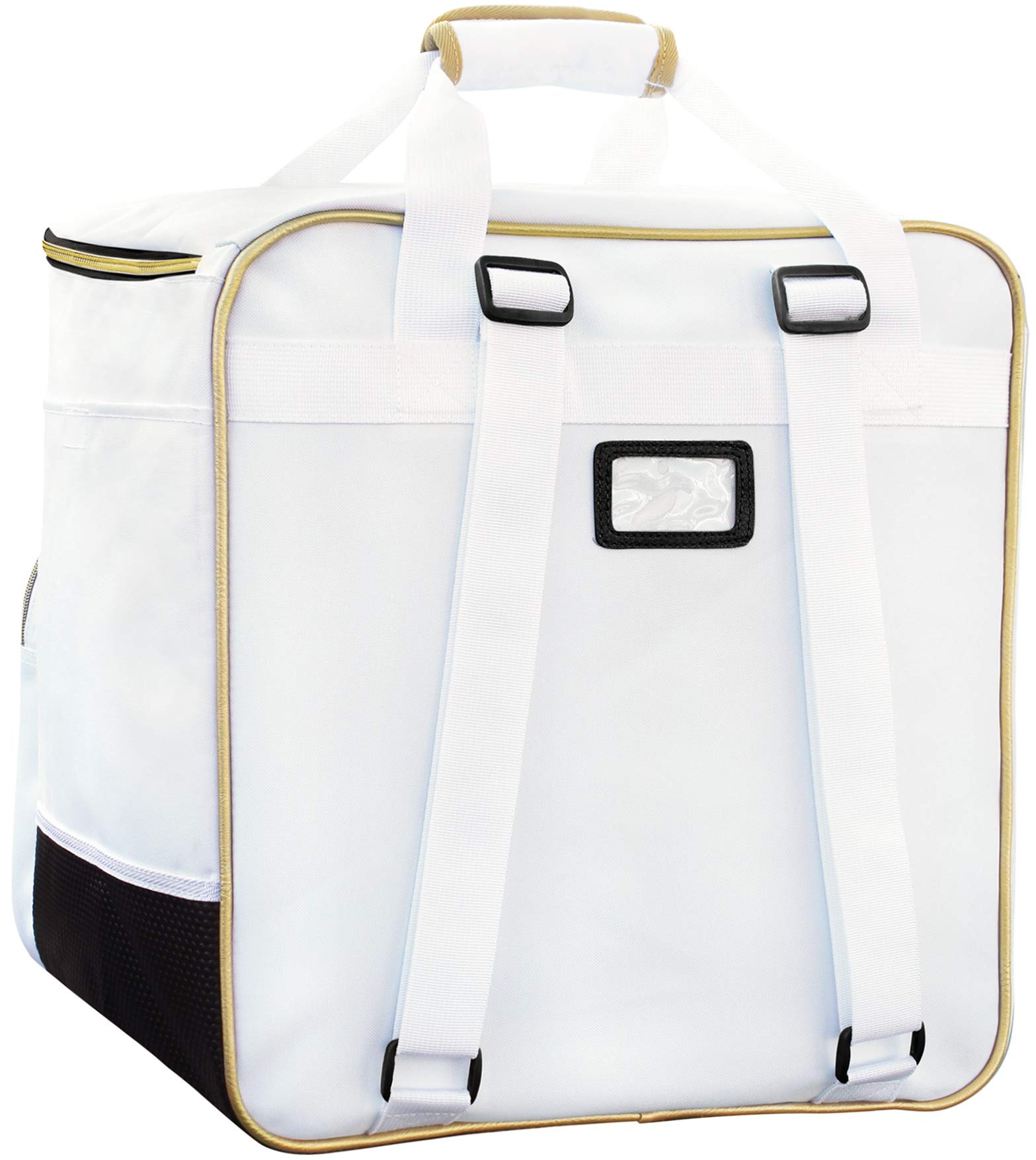 BRUBAKER Grenoble Bolsa de Deporte Mochila para Botas de Esquí Casco Accesorios Blanco Dorado