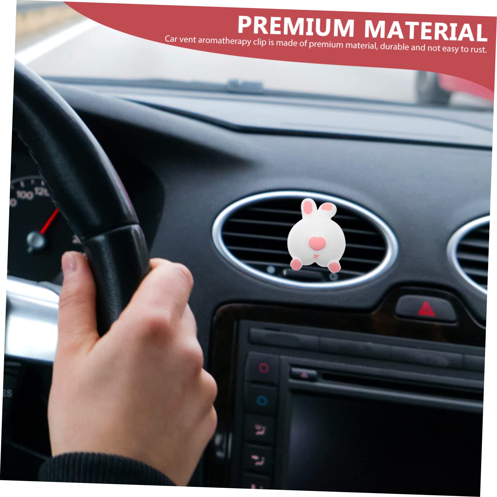 SHERCHPRY 4piezas Difusor De Aromaterapia Para Auto Clip De Ventilación Adorable Diseño De Conejito Decoración De Aire Para Coche Aromatizador Fácil De Usar Para Amantes Autos