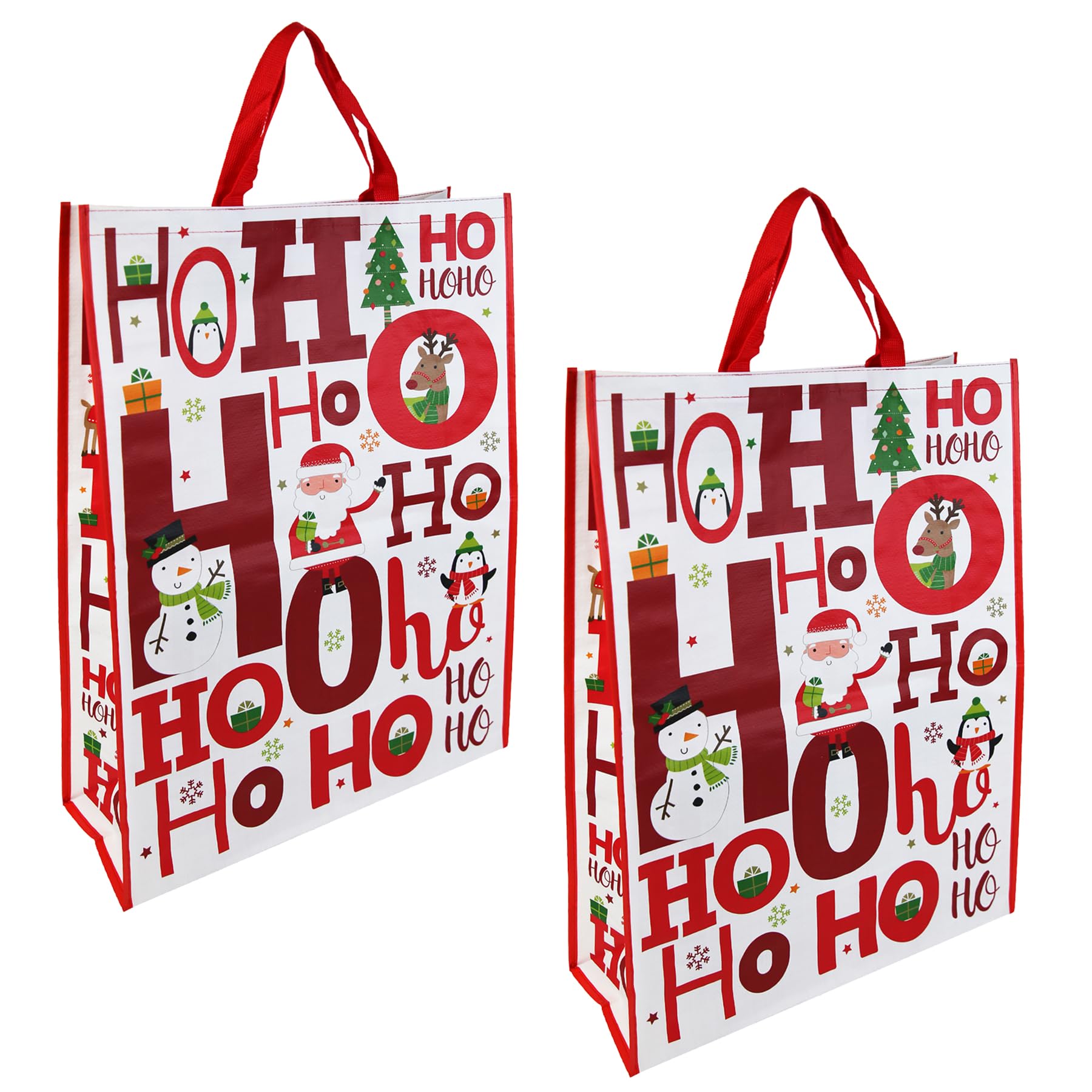 Large Jumbo Christmas Bags Xmas Presents Woven 69cm x 49cm Gift Bag - Reusable Present Bag/Shopper -Ho Ho Ho (2)