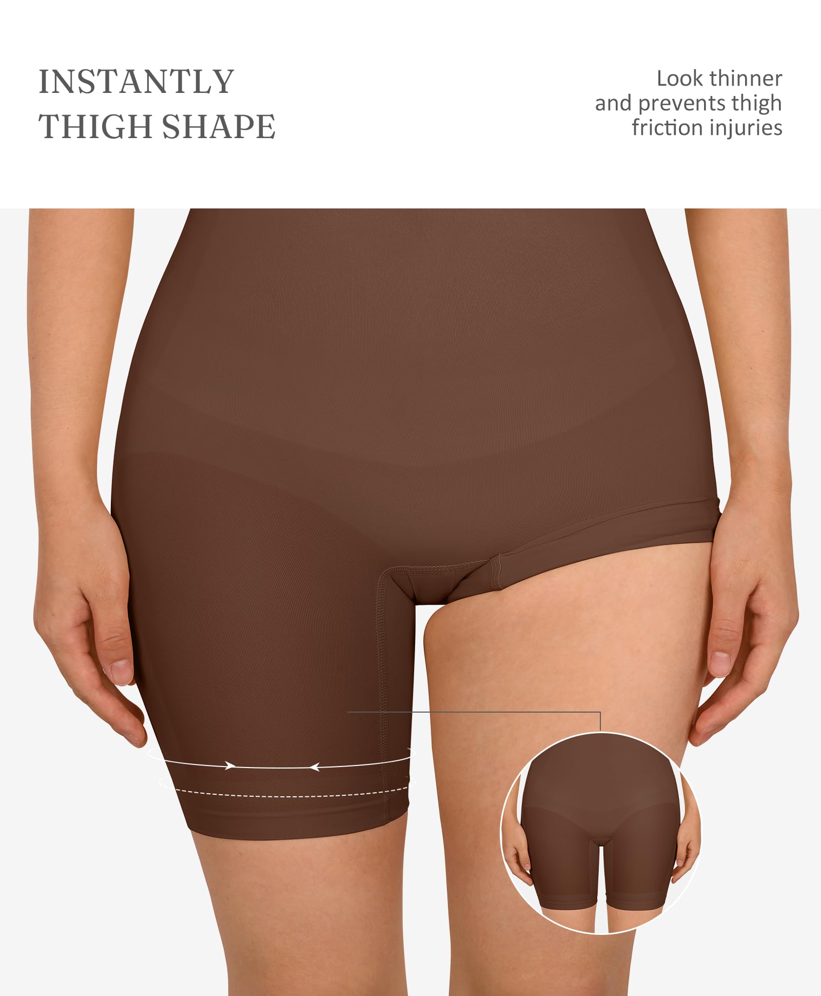 FeelinGirl Body da donna senza cuciture, per il petto, per modellare la pancia, con spallacci regolabili, mutande, push-up, cavallo con fibbia