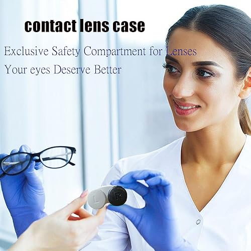 Miniatura 7 de Paquete de 4 fundas para lentes de contacto a prueba de fugas, estuche de contacto de viaje de color para lentes de contacto (multicolor)