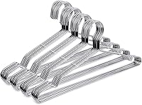 Fayleeko Stainless Steel Coat Hangers 40 Pack - Ultra Thin 16.5" Heavy Duty Wire Hangers Space Saving Non-Slip Closet Organizers