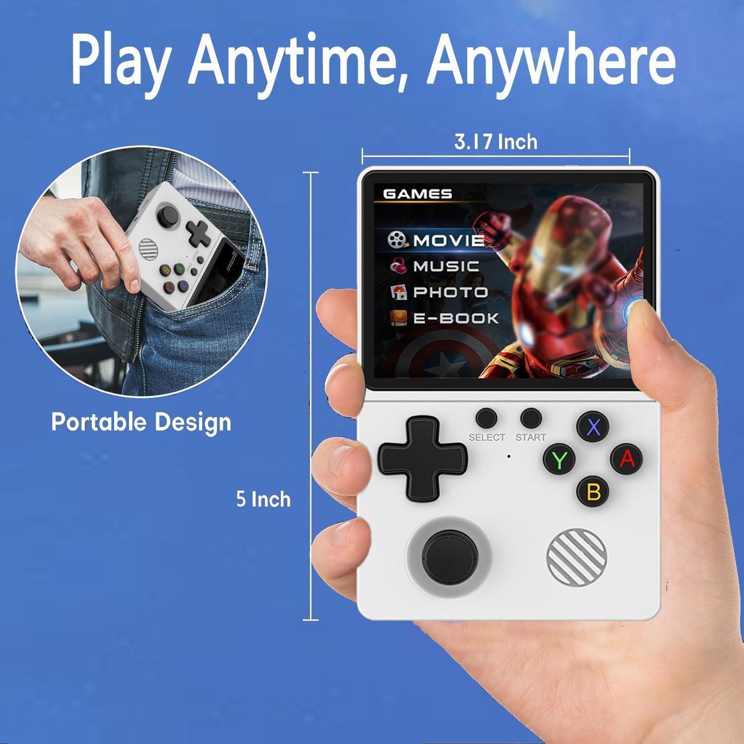 Retro Konsole Handheld mit über 20.000 Spielen – Tragbare 3,5 Zoll IPS Gaming Konsole, Linux System, Portable Spielkonsole für nostalgische Gamer, Familie & Freunde (G40)