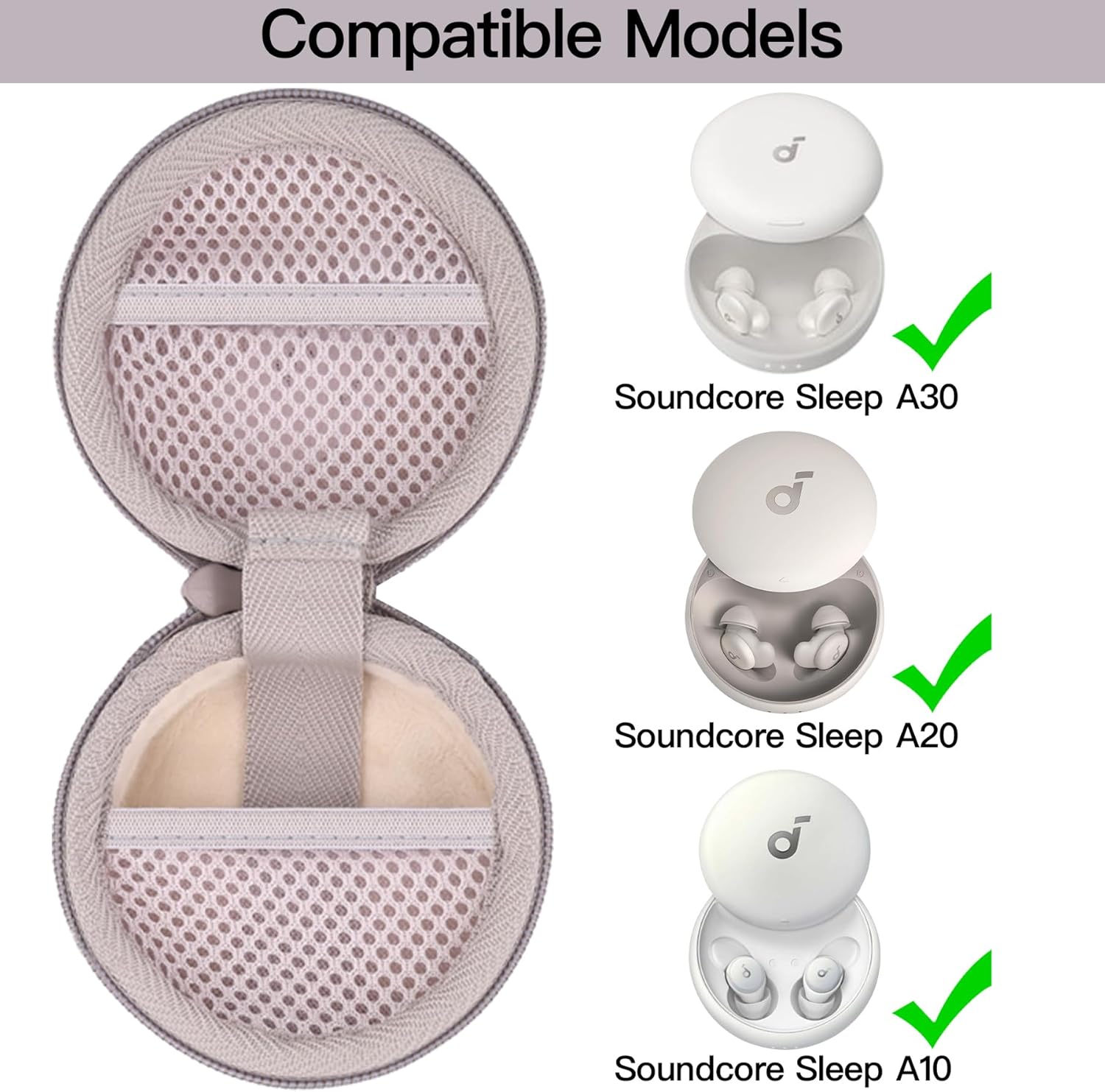 khanka for Anker Soundcore Sleep A30 A20 Earbuds Protective Case, Hard Travel Bag Compatible with Soundcore A30 Sleep Ear Buds for Sleeping, Case Only (Brown) - Image 8