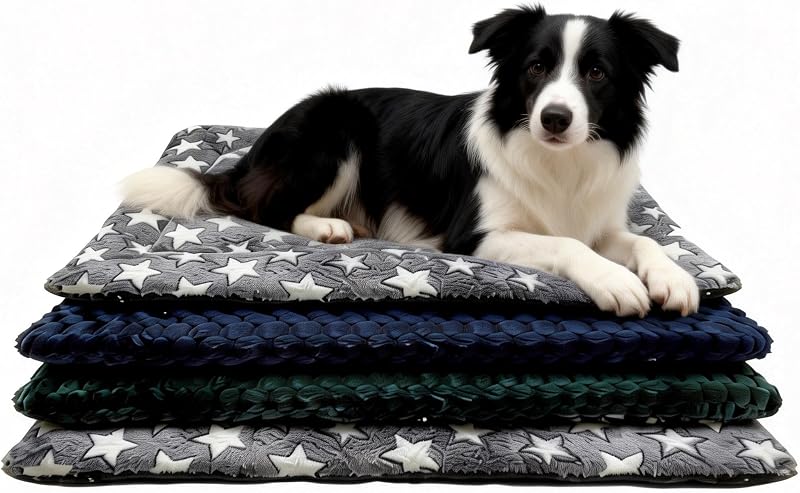 Cama para Cães e Gatos com Almofada Acolchoada Lavável e Base Antiderrapante RofKiss, 4 Peças