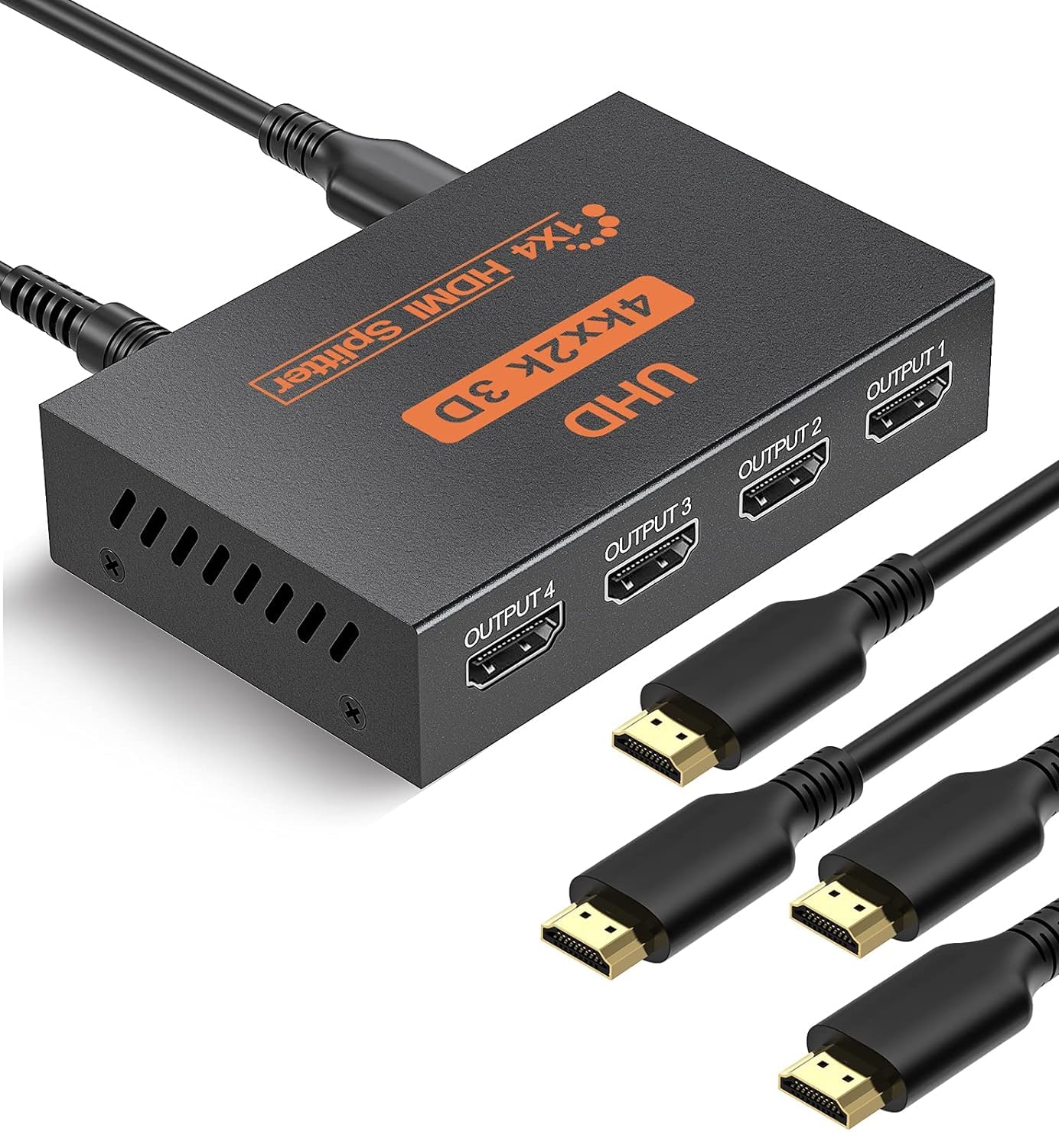 HiperAds 1x4 HDMI Splitter, 1 in 4 Out HDMI Splitter Audio Video Distributor Box Support 3D & 4K x 2K Compatible for HDTV, STB, DVD, PS-3, Projector Etc (B0CHWL95MQ) Amazon Price History, Amazon Price Tracker