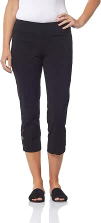 Women's Solid Crop Pant – Tummy Control Slimming Pull-On Pants | Comfortable Office, Travel & Casual Stretch Trousers - View #7