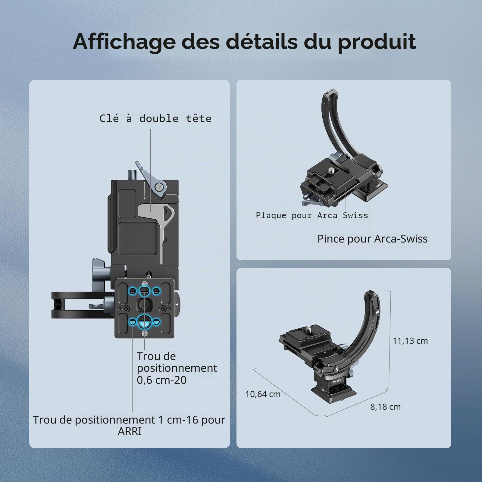 SMALLRIG Kit de Plaque de Montage Horizontale vers Verticale pour Caméra sans Miroir, pour Sony, pour FUJIFILM, pour Nikon, pour Canon, Monture d'objectif avec Plaque à Dégagement Rapide de Arca-4349