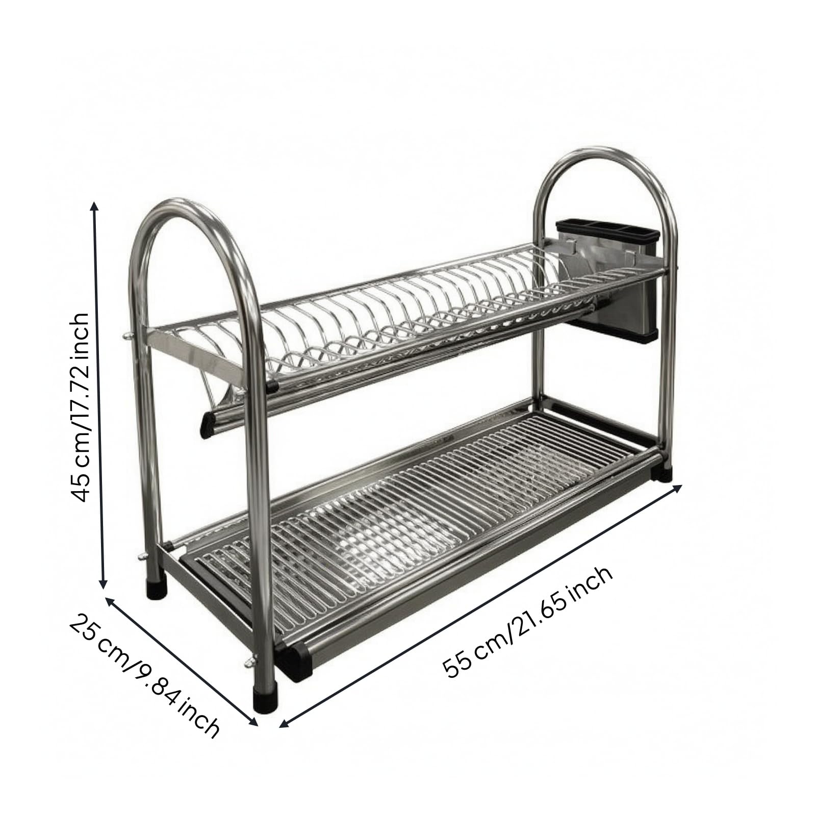 stabil Geschirrhalter mit Abtropfschale, Zweistufig, Mit Messerbehälter, Für 600-Mm-Schrank, 600 Mm