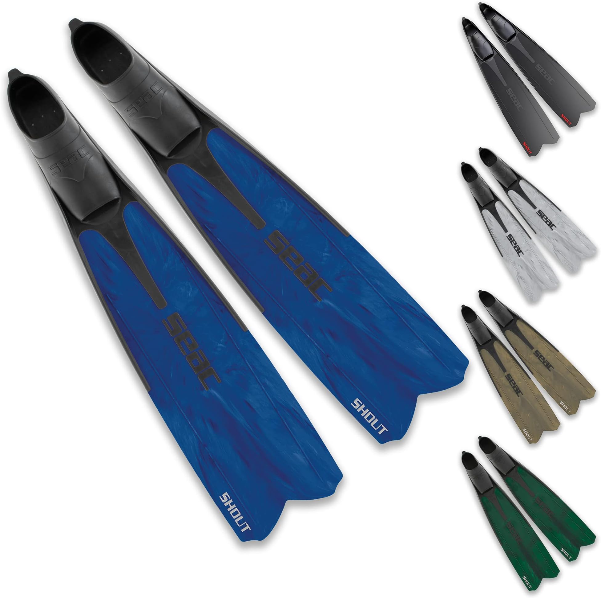 SEACShout Long Fins for Scuba Diving, Spearfishing and Freediving