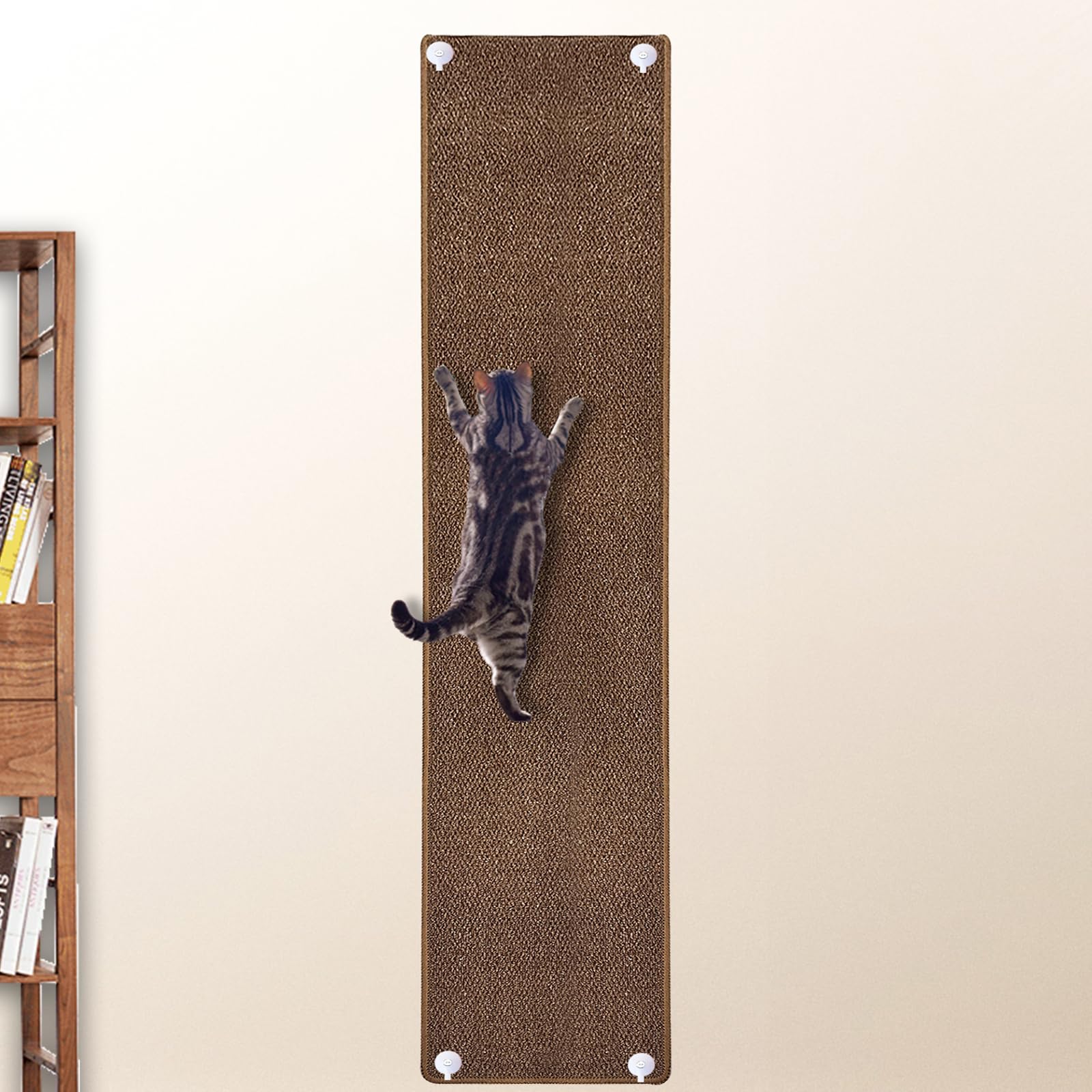 Rainmae 70.9""x 15.7"" Thickened Extra Large Cat Wall Climbing Carpet with 10pcs Fixed Nails, Durable Cat Wall Furniture, Wall Scratcher, Scratching