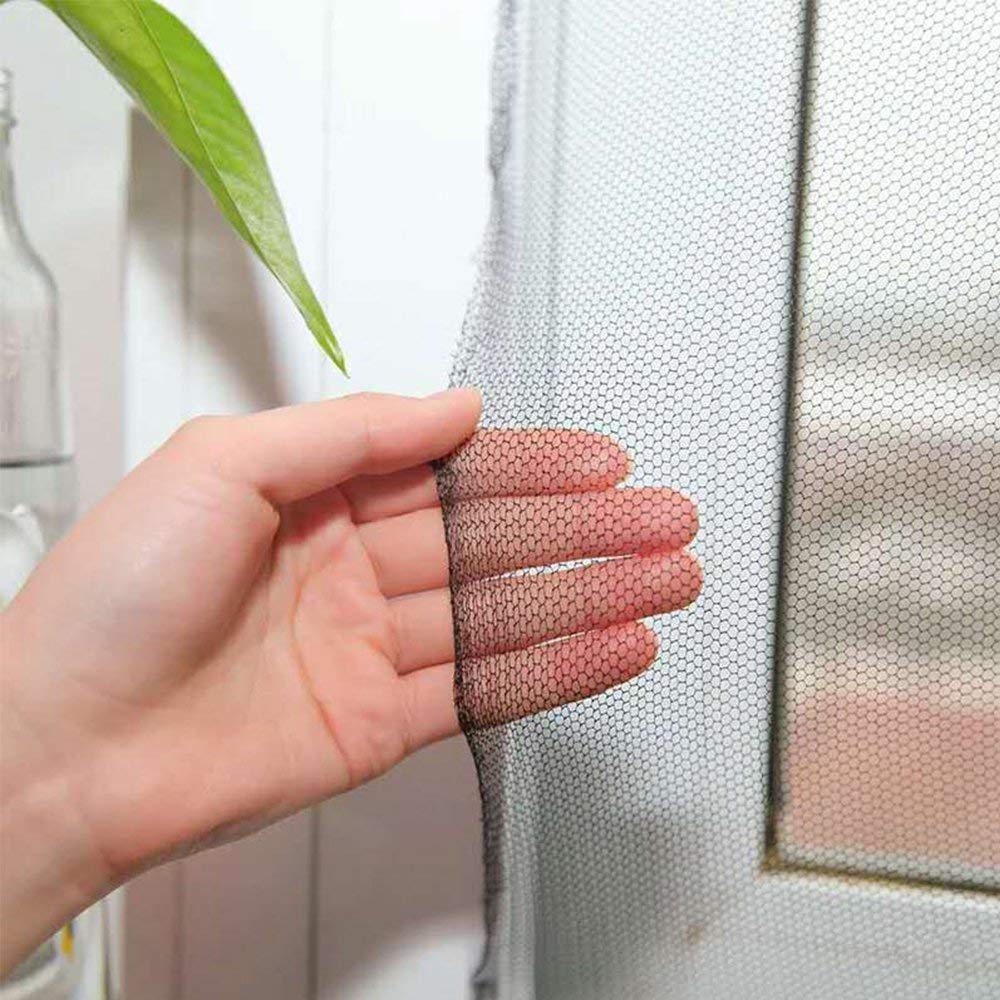 Window Screen DIY Self-Adhesive,Mesh Curtain,Screen with Sticky Tape and Sticky Nail,Fitted to Multiple Windows(100x150cm 1Pack, Black)