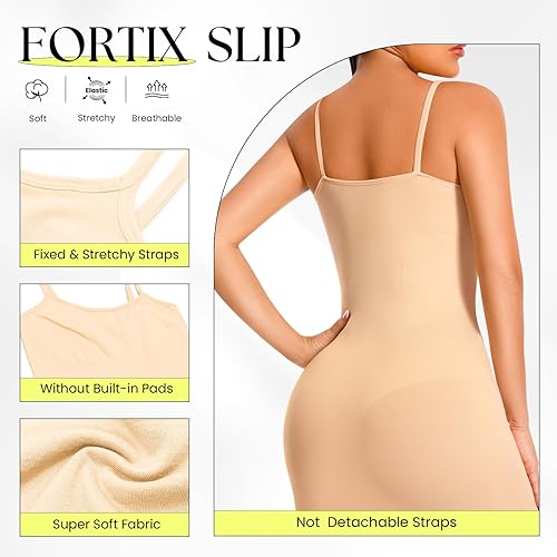 Miniatura 2 de Faja moldeadora para debajo de los vestidos, vestido con control de abdomen, moldeador de cuerpo, sin costuras, tirantes delgados, vestido camisola