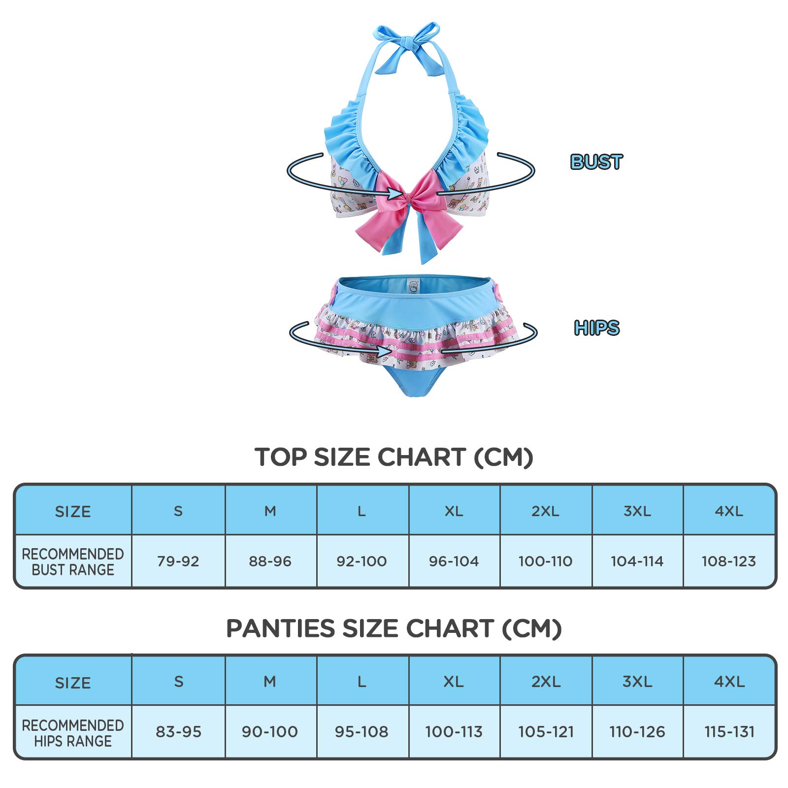 LittleForBig Ruffle Halter Zestaw bikini z dekoltem w kształcie litery V Dwuczęściowy strój kąpielowy Kostium kąpielowy – Baby Cuties