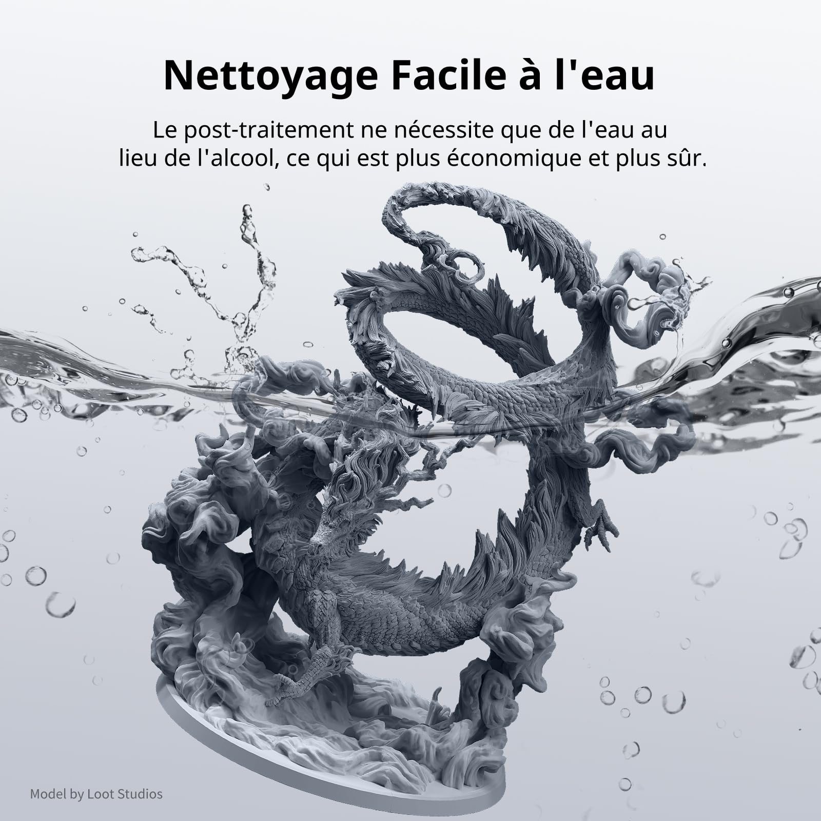 ANYCUBIC Resina Lavabile in Acqua 2.0, Alta Resilienza, Anti-Ingiallimento, Basso Odore per Tutte le Stampante 3D LCD Resina, Grigio 1000g