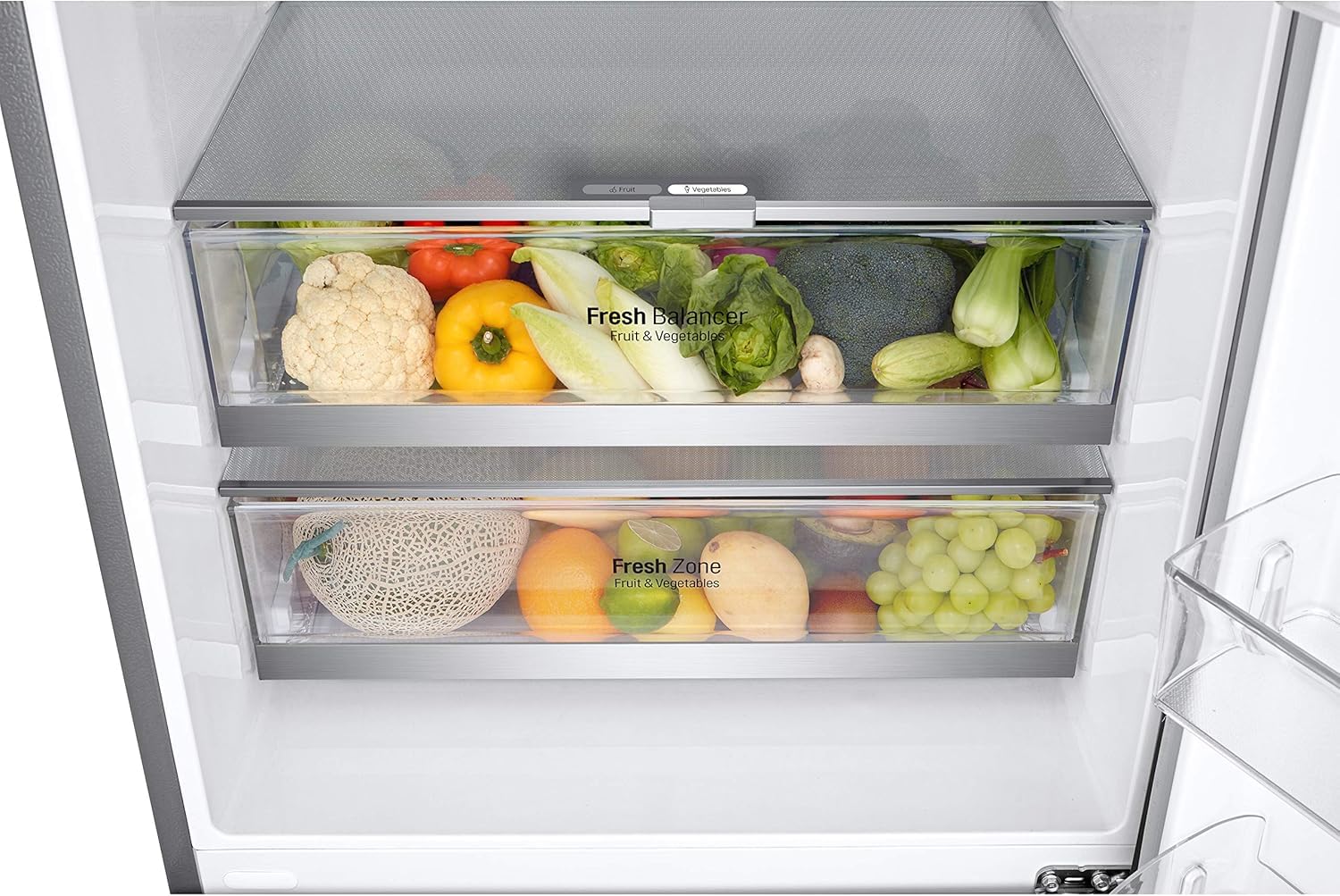 LG GBB567PZCMB Frigorifero Combinato Total No Frost, 462L, Larghezza 70cm, Wi-Fi, Door & Linear Cooling, Cassetto Fresh Balancer, Display Esterno, Compressore Smart Inverter, Inox