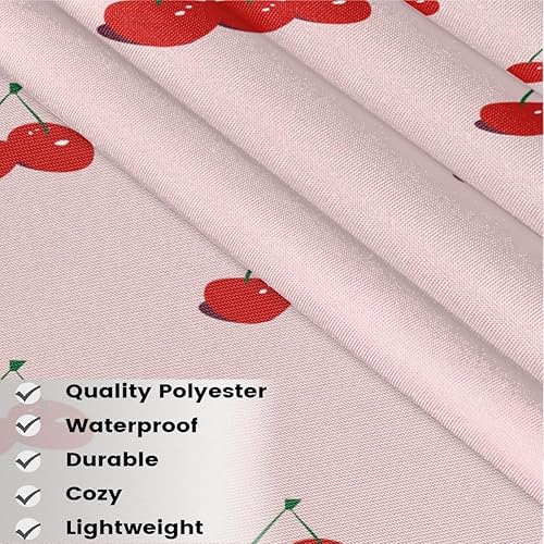 Miniatura 3 de Paquete de 3 delantales de servidor con estampado de cerezas, con 3 bolsillos, impermeables, delantales de media cintura para mujer, para cocinar,