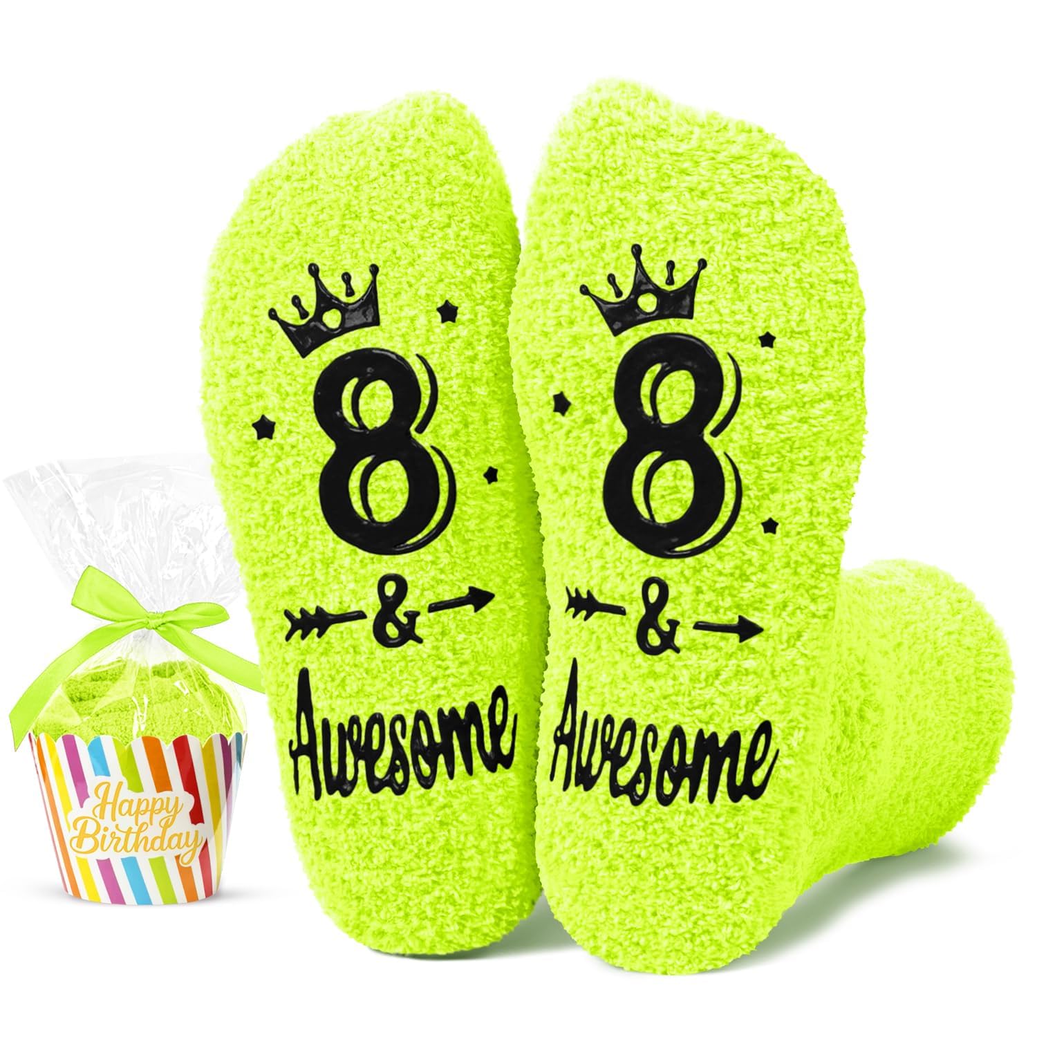 HAPPYPOP Birthday Gifts for Kids - Fuzzy Birthday Socks for Tween Boys Girls, Presents for 6-11 Year Old Kids
