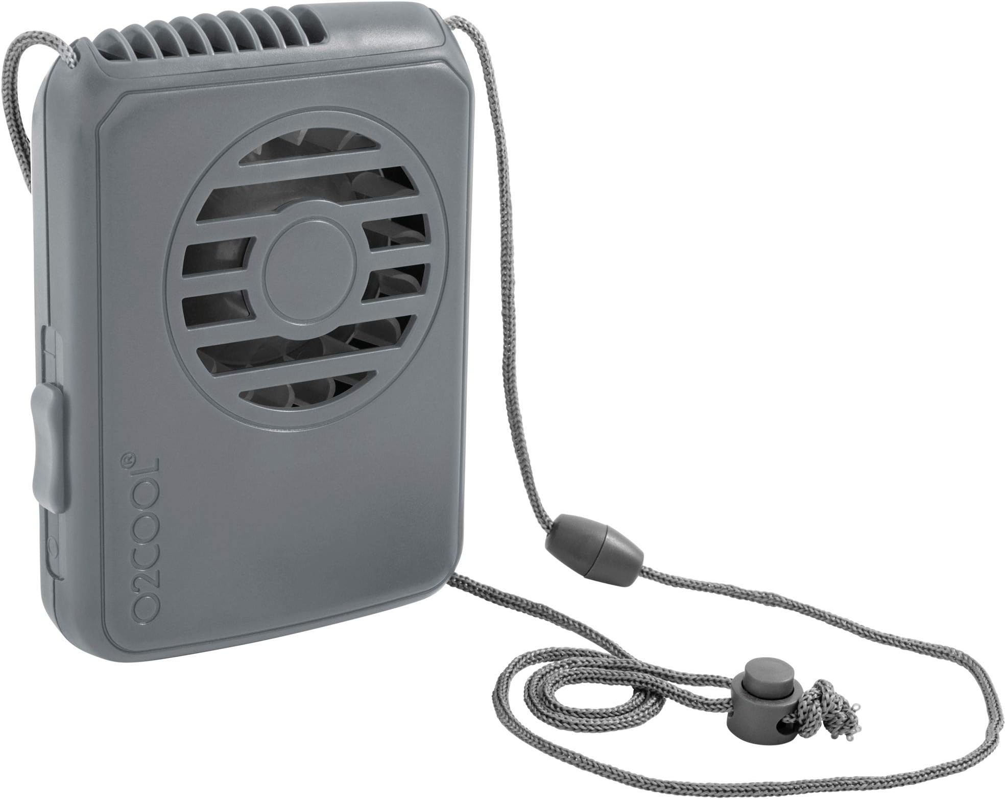 O2COOL Neck Personal Travel Battery Powered Cooling Fan, Single Pack (Gray)