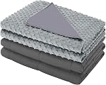 eletecpro Weighted Blanket with Removable Cover for Adults, Size 41x60 Inch 10 lbs for Individual Between 80-120 lbs, Oeko-Tex Certified Set with Bamboo and Minky Duvet Covers Dual Sided