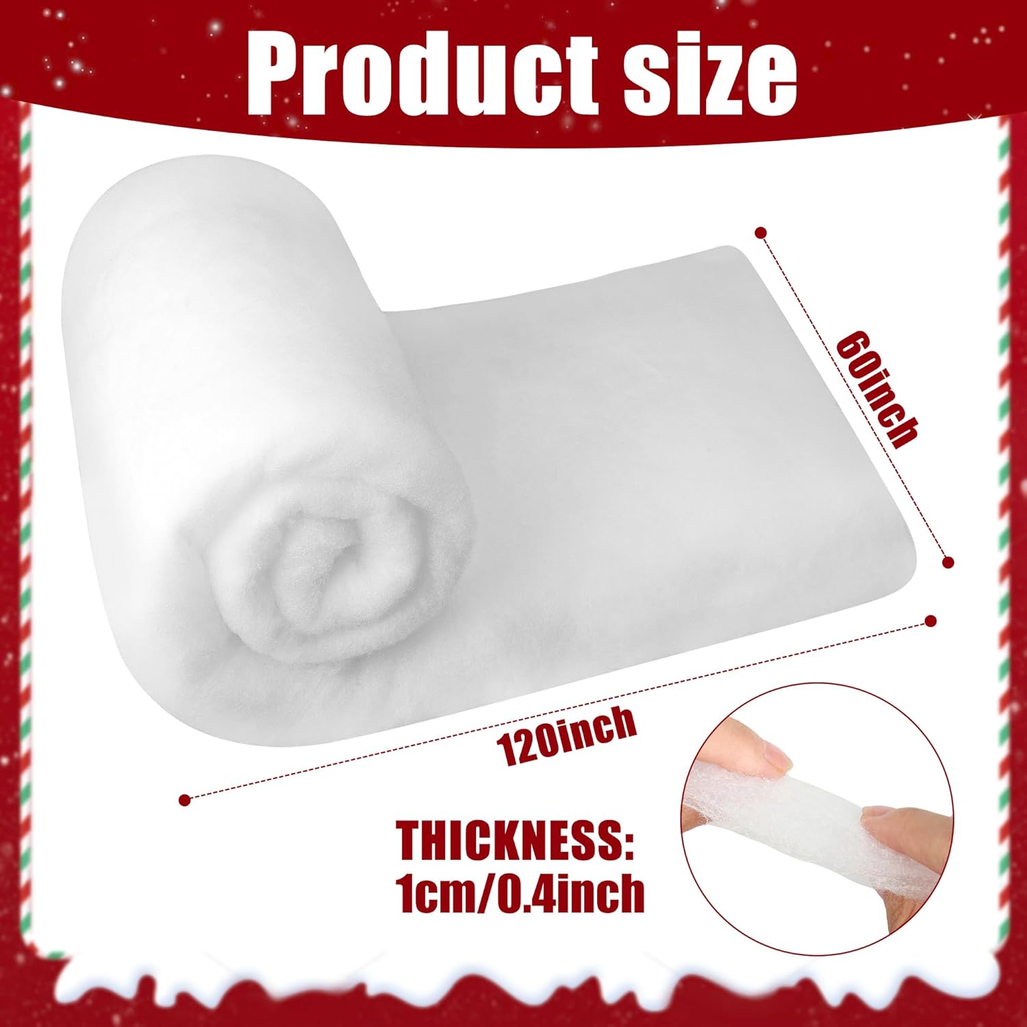 Christmas Snow Blanket Roll 5ft x 10ft Artificial White Snow Cover Soft Thick Fluffy Snow Blanket Faux Indoor Snow Party Table Runner for Winter Village Holiday Crafts Backdrop Decor
