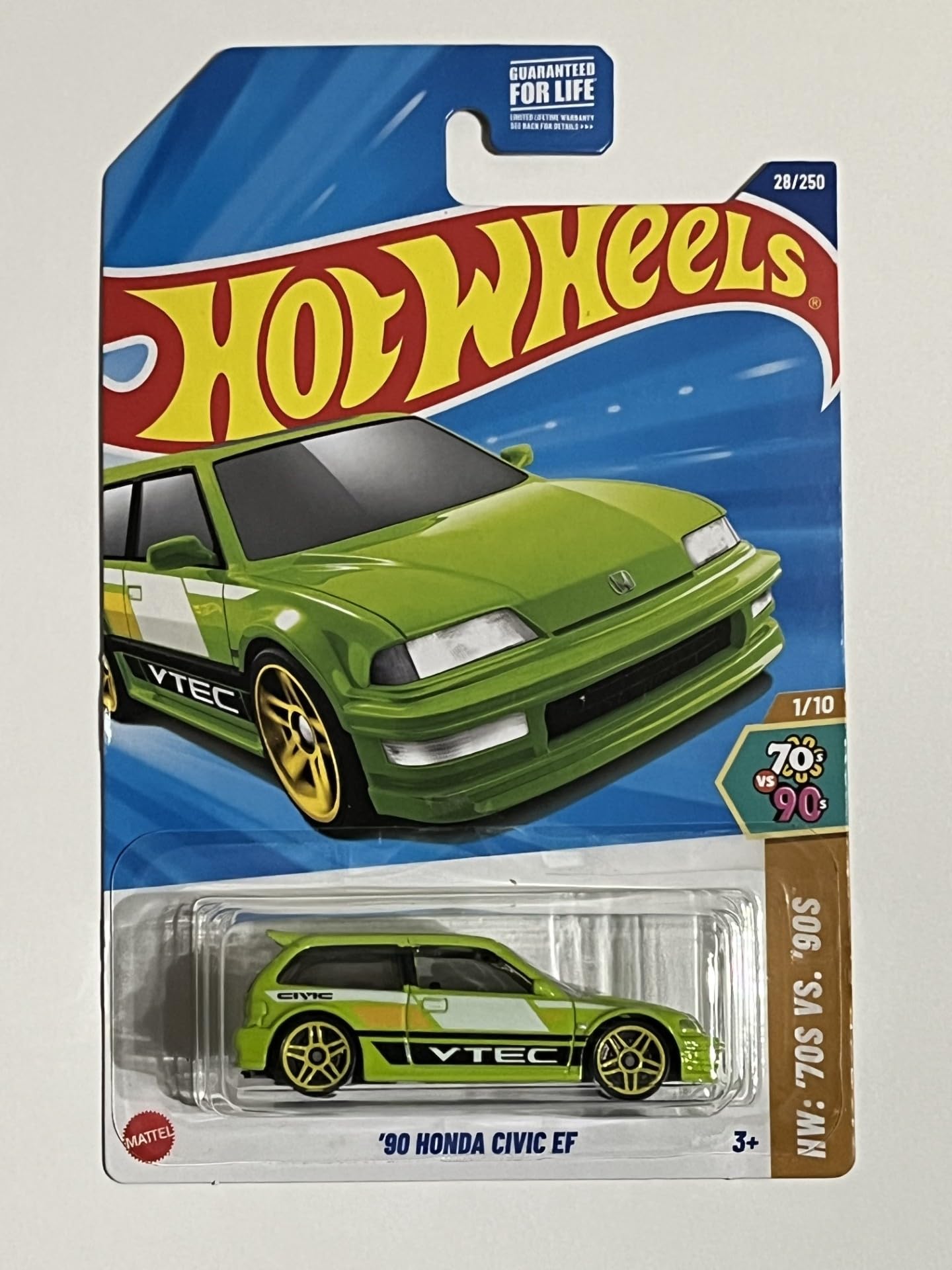 Hot Wheels '90 Honda Civic EF, Green, 70s vs 90s Collection, 1/10, Metallic Green, 1:64
