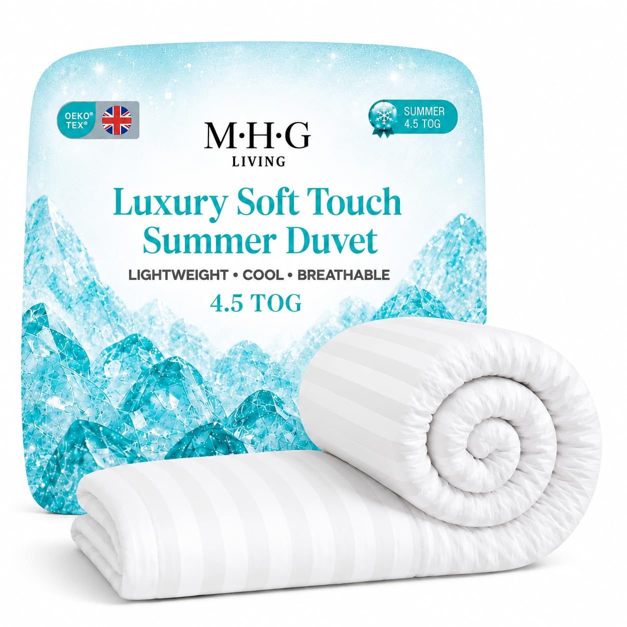 King Size Summer Lightweight Hollowfibre Duvet 4.5 Tog - Wilko White Mhg Living