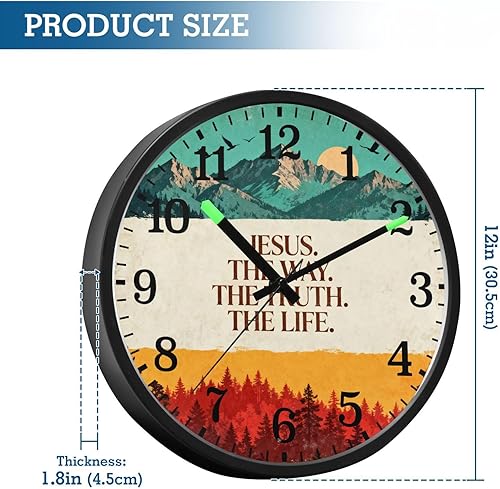 Miniatura 3 de Luminous Voice-Activated Modern Clocks Silent Non-Ticking Battery Operated Clock Retro Christian Jesus Faith 12 Inch for Office, Home, Bathroom,