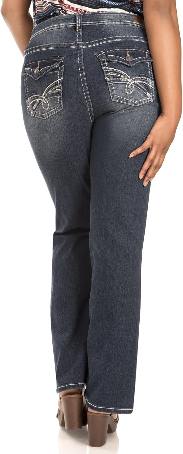 WallFlower Women’s Size Legendary Bootcut Mid-Rise Insta Stretch Juniors Jeans (Standard and Plus)