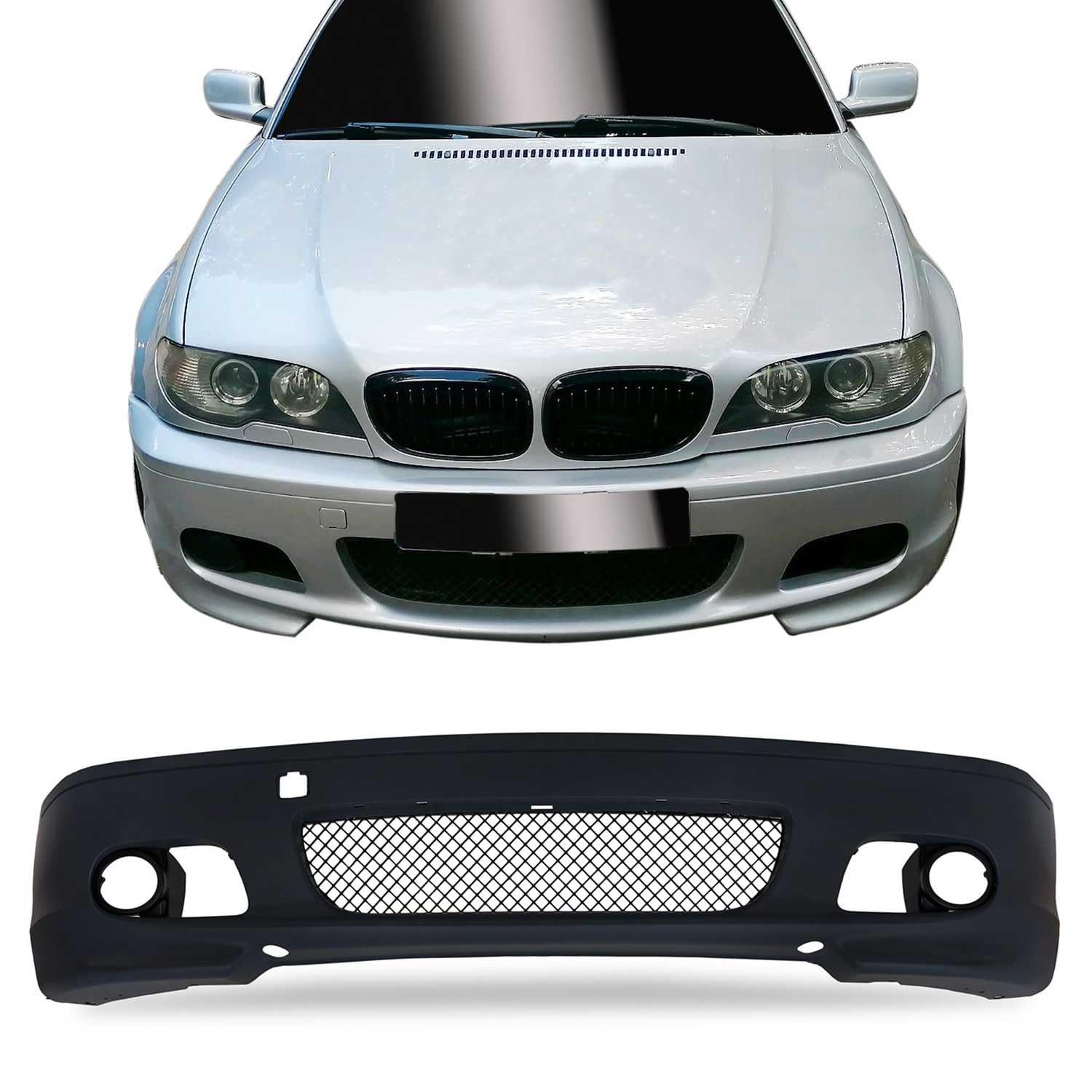 JOM Paraurti Anteriore compatibile con BMW 3er E46 Coupe/Cabrio 1999-2007 Grigio con ABE