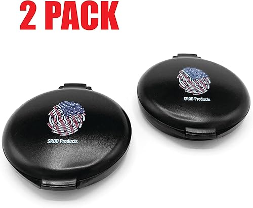 Miniatura 2 de Almohadilla de tinta compacta para huellas dactilares, juego de 2, color negro, almohadilla de tinta de huellas dactilares fácil de almacenar y