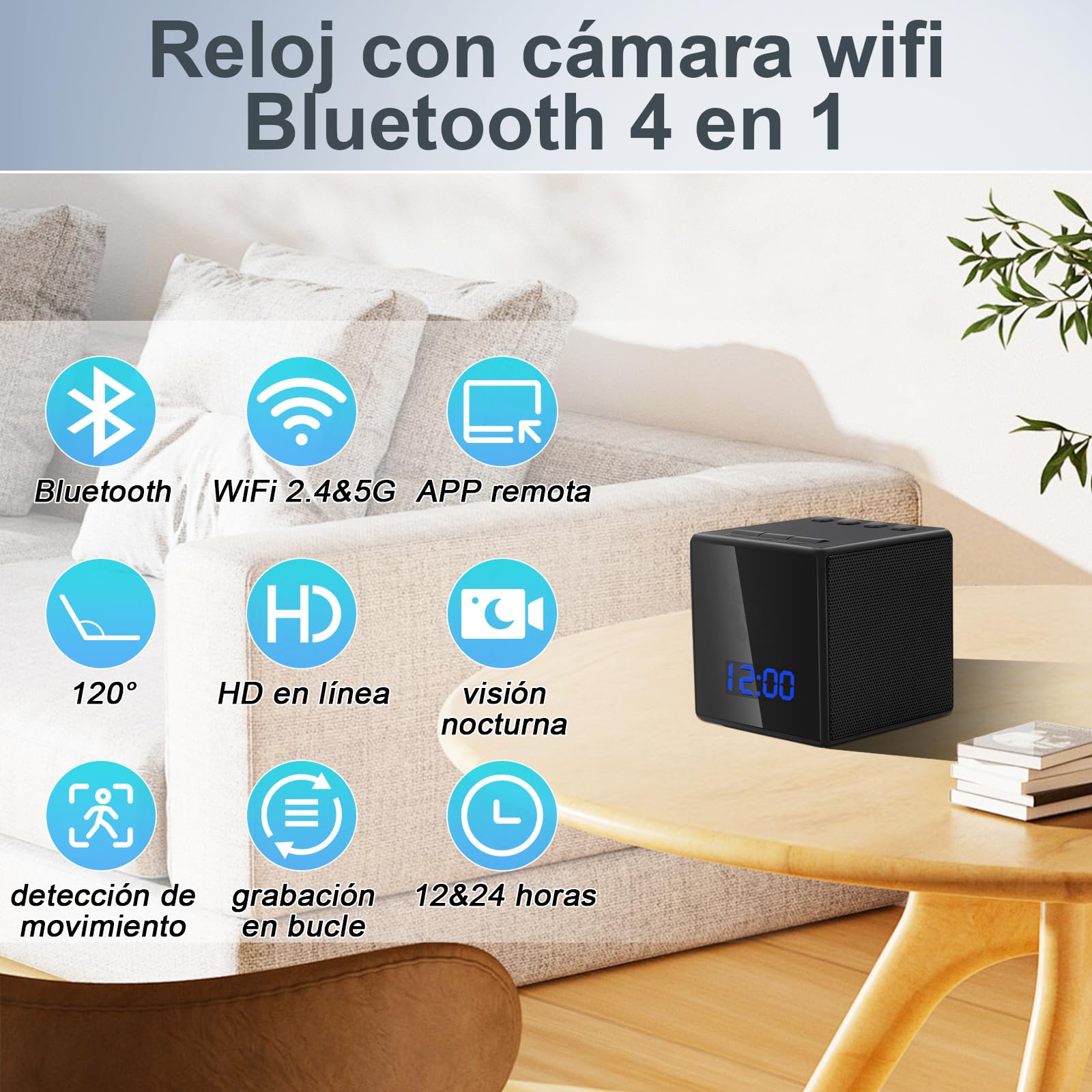LXMIMI Cámara Oculta WiFi 2,4&5G, Mini WiFi Espía Cámara HD 1080P