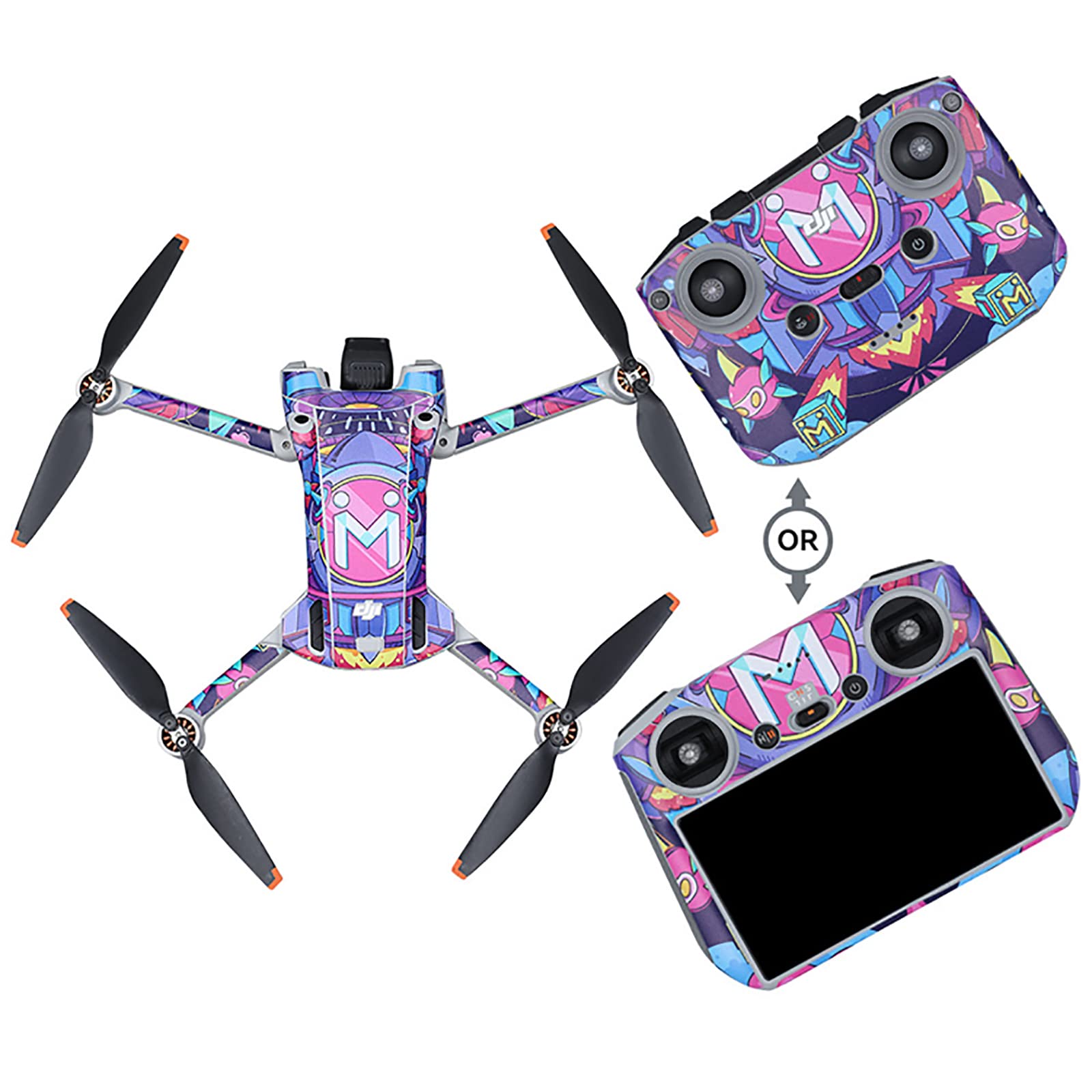 DJI mini 3用スキン ステッカー フルドローンセット うなら + 