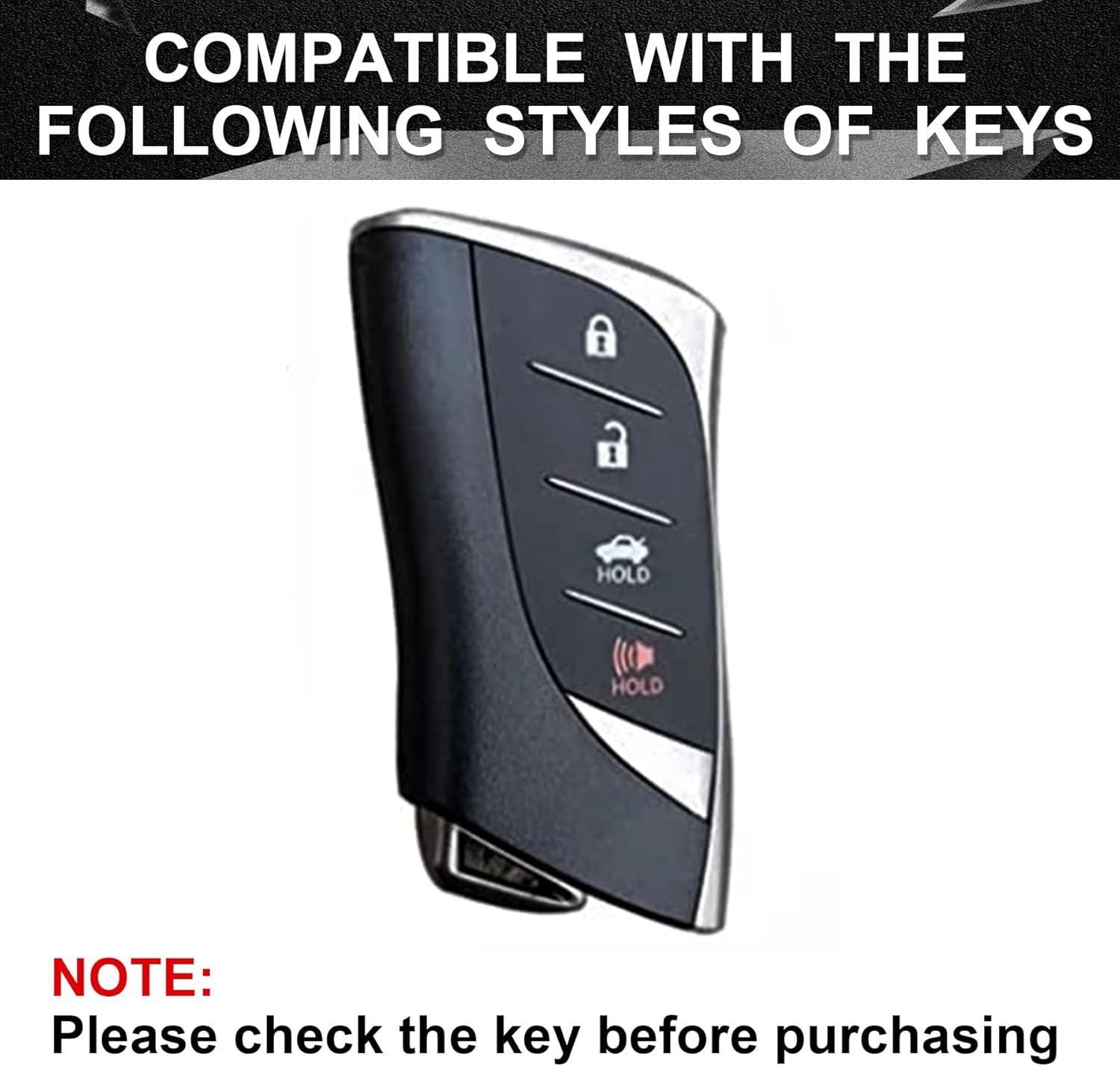 Brown Leather and Aluminum Frame Smart Key Case Cover Compatible Lexus ES350 ES300h UX200 LS500 LS500H LC500 LC500h 4 Button Keyless Car Remote Accessory