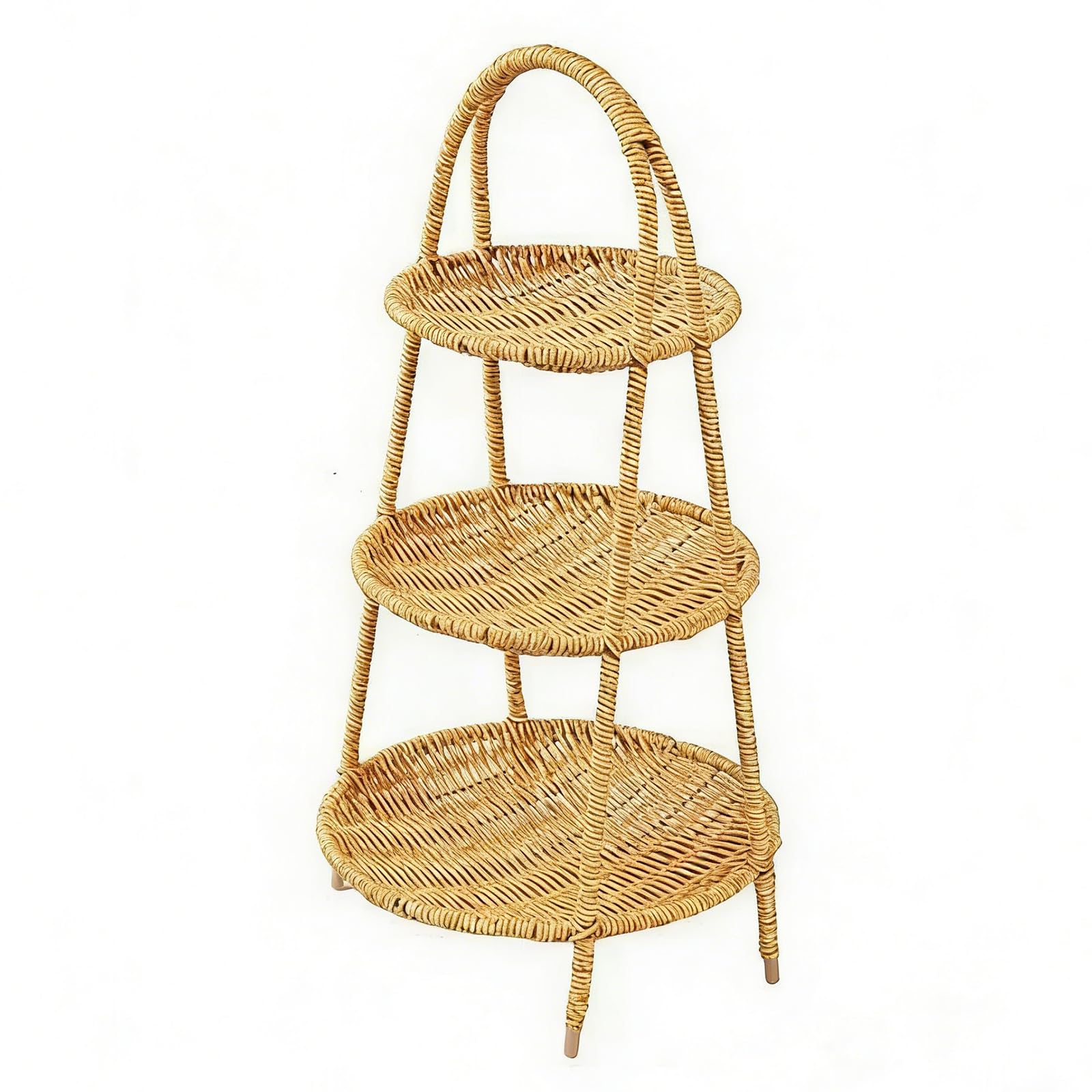 Buxuaaaa Stackable Fruit Bowl with European Imitation Rattan Designs Space Saving Storage Solution for Snacks Bowl