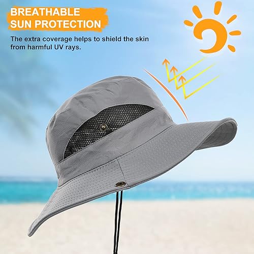 Miniatura 5 de Orolay Sombreros de sol para mujeres y hombres de ala ancha, sombrero de pescador, protección UV, gorra de sol para pesca, caza, campamento